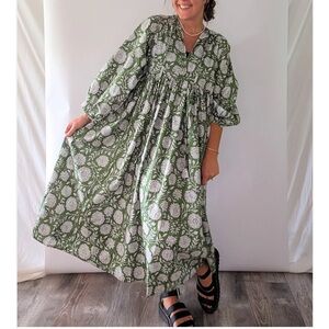 NWOT Green Floral Maxi Dress